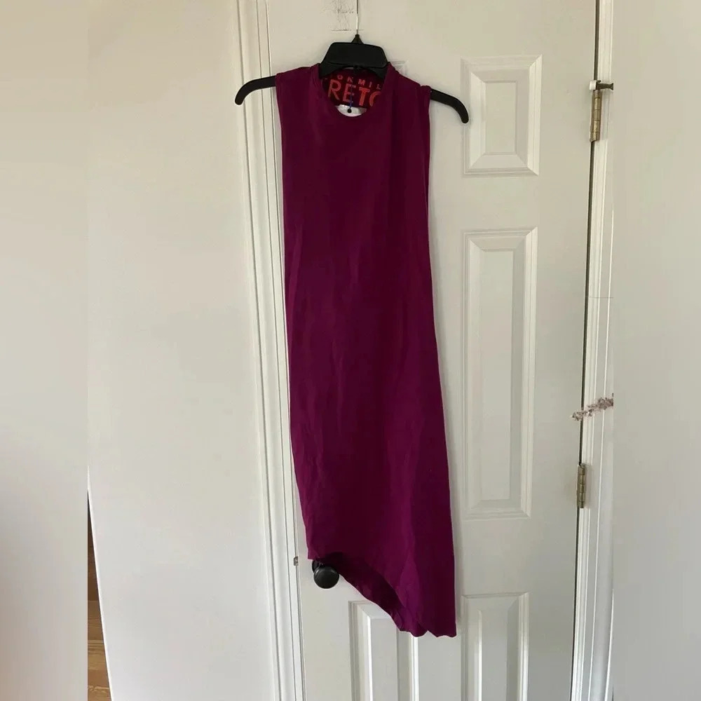 NWT SIMON MILLER Pica Asymmetric Stretch Bodycon Dress in Plum Size M/L - Picture 5 of 9